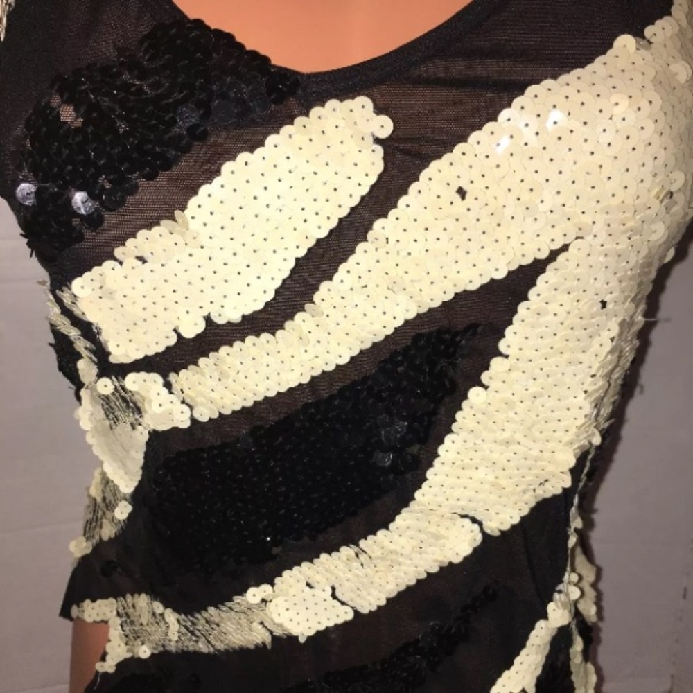 Vintage Embellished jagged Sequin Camisole Top SM - Picture 2 of 8